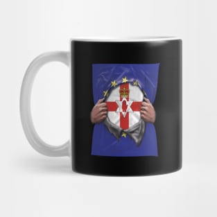 Northern Ireland Flag European Union Flag Ripped Open - Gift for Irish From Northern Ireland Mug